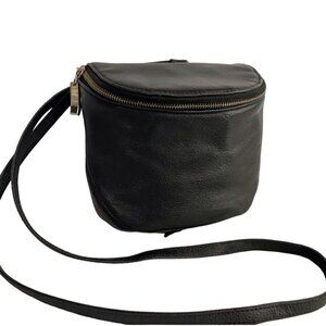 Tignanello Tig Two Vintage Crossbody Zip Pouch Organizer Navy Leather Bag